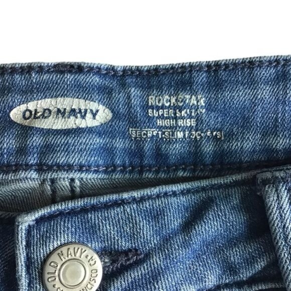Old Navy Women’s Rockstar Super Skinny Jeans Hi-Rise Size 8 Distressed D… - Picture 7 of 8